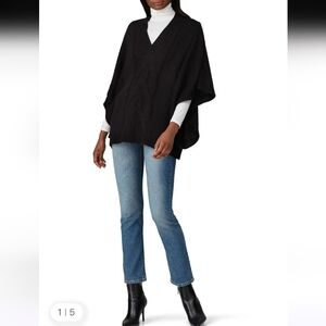 Kaufman Franco Black Slouchy Cable Knit Sweater